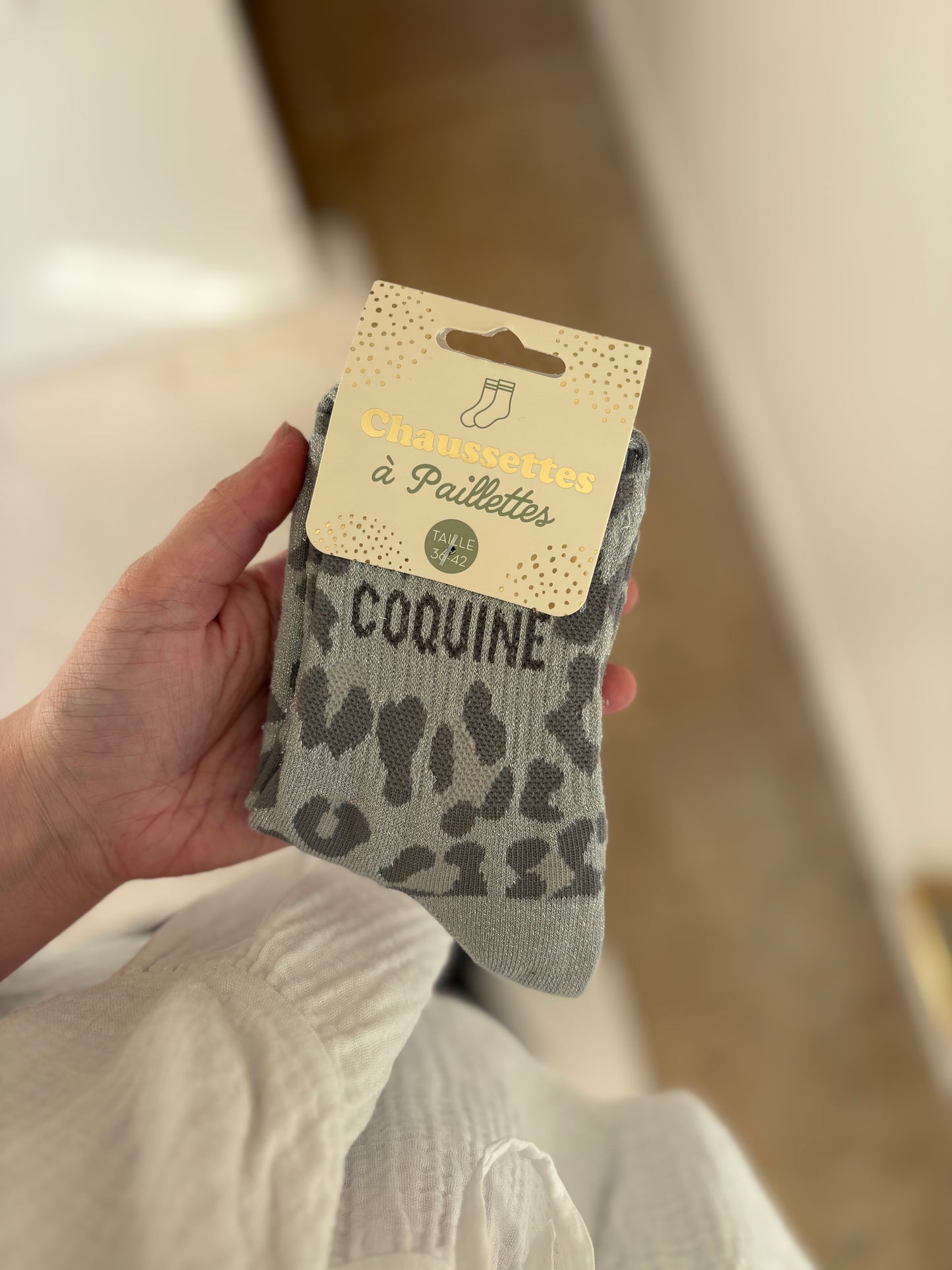 Chaussette à paillettes " COQUINE "
