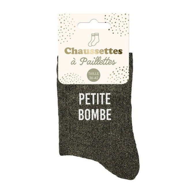 Chaussette à paillettes " Petite bombe "