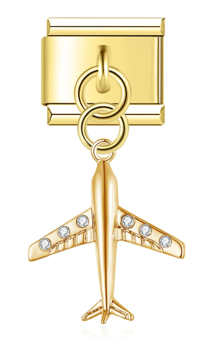 CHARM BRELOQUE BRACELET ITALIEN AVION