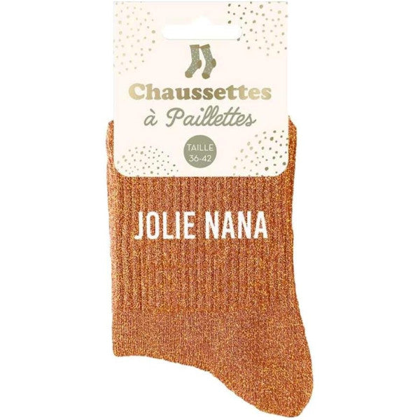 Chaussette à paillettes " Jolie nana "