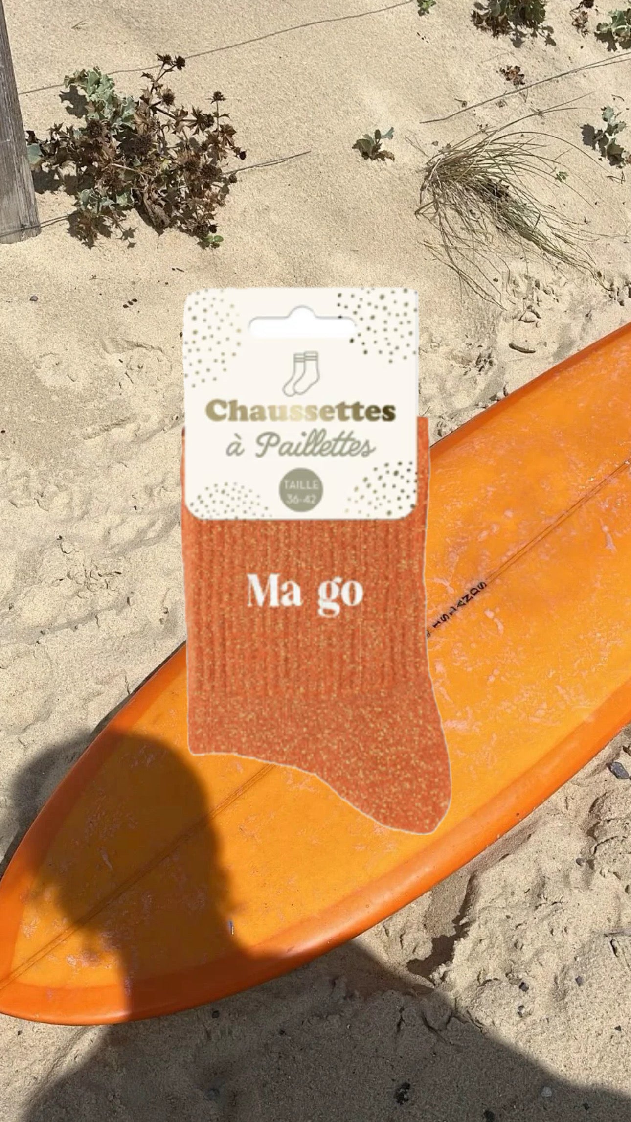 Chaussette à paillettes " Ma go "