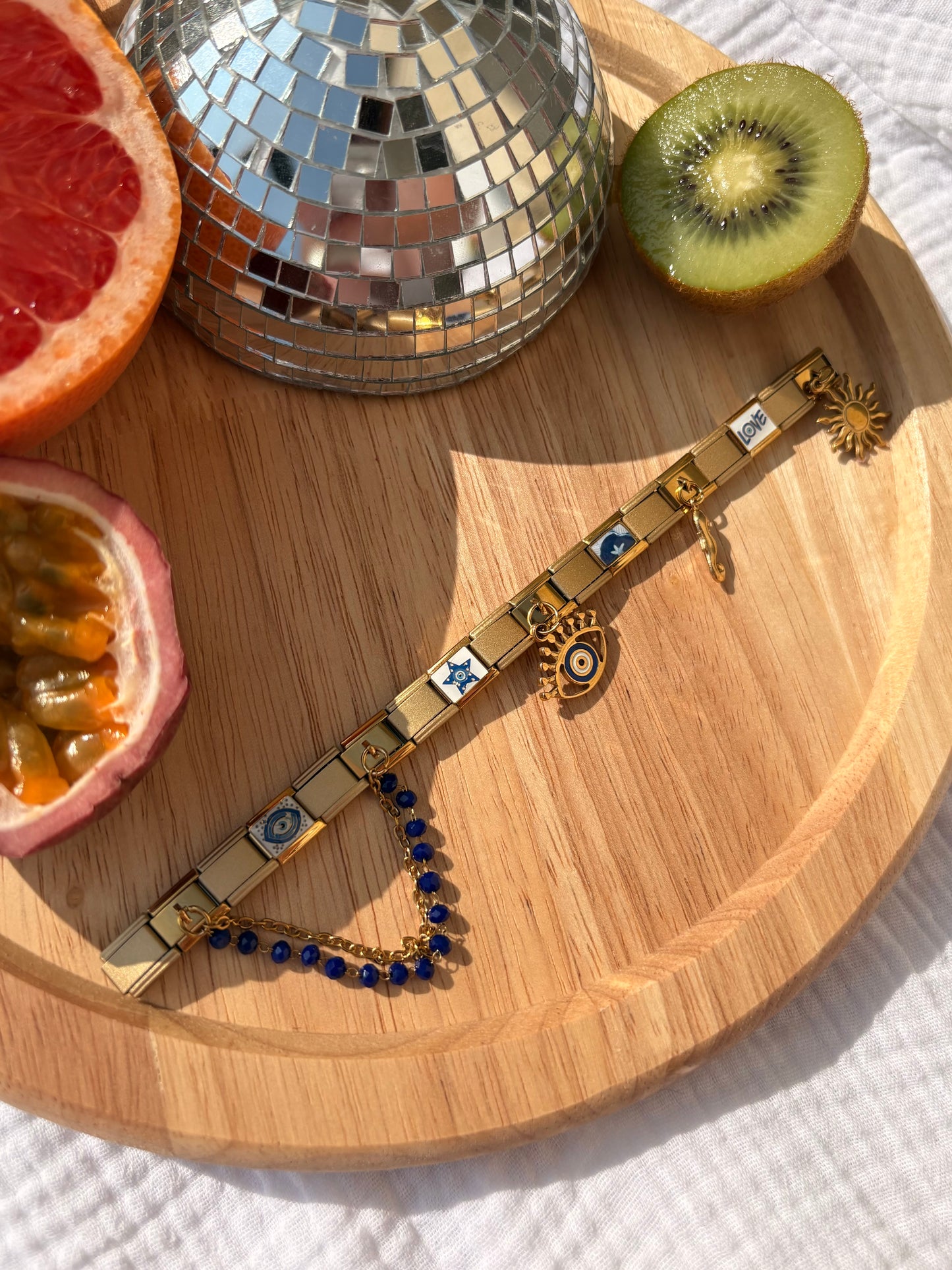 BRACELET CHARM ITALIEN - SAPHIR
