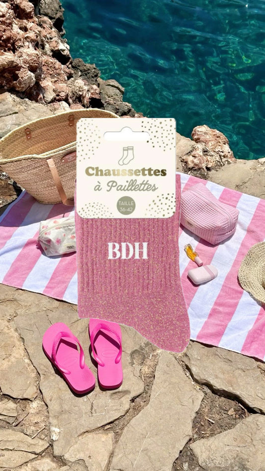 Chaussette à paillettes " bdh "