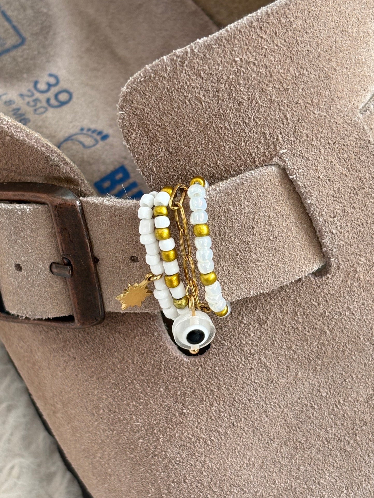 Charm birkenstock blanc