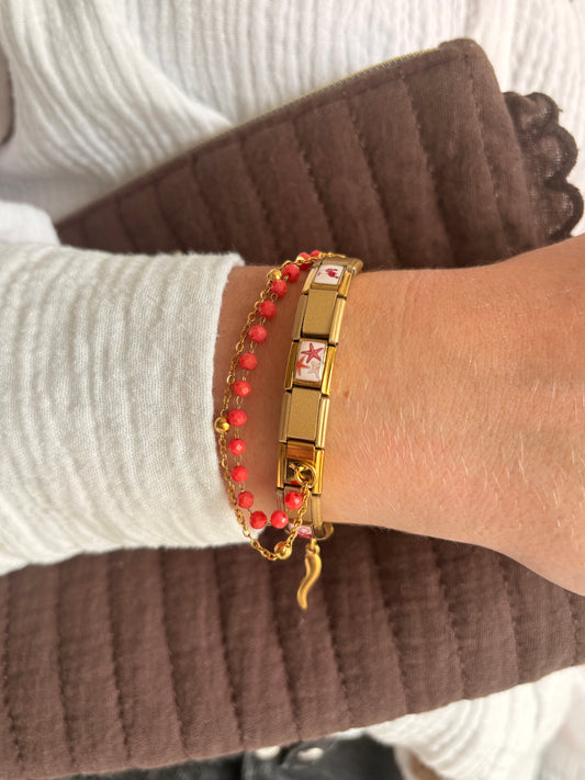BRACELET CHARM ITALIEN - ROUGE #3