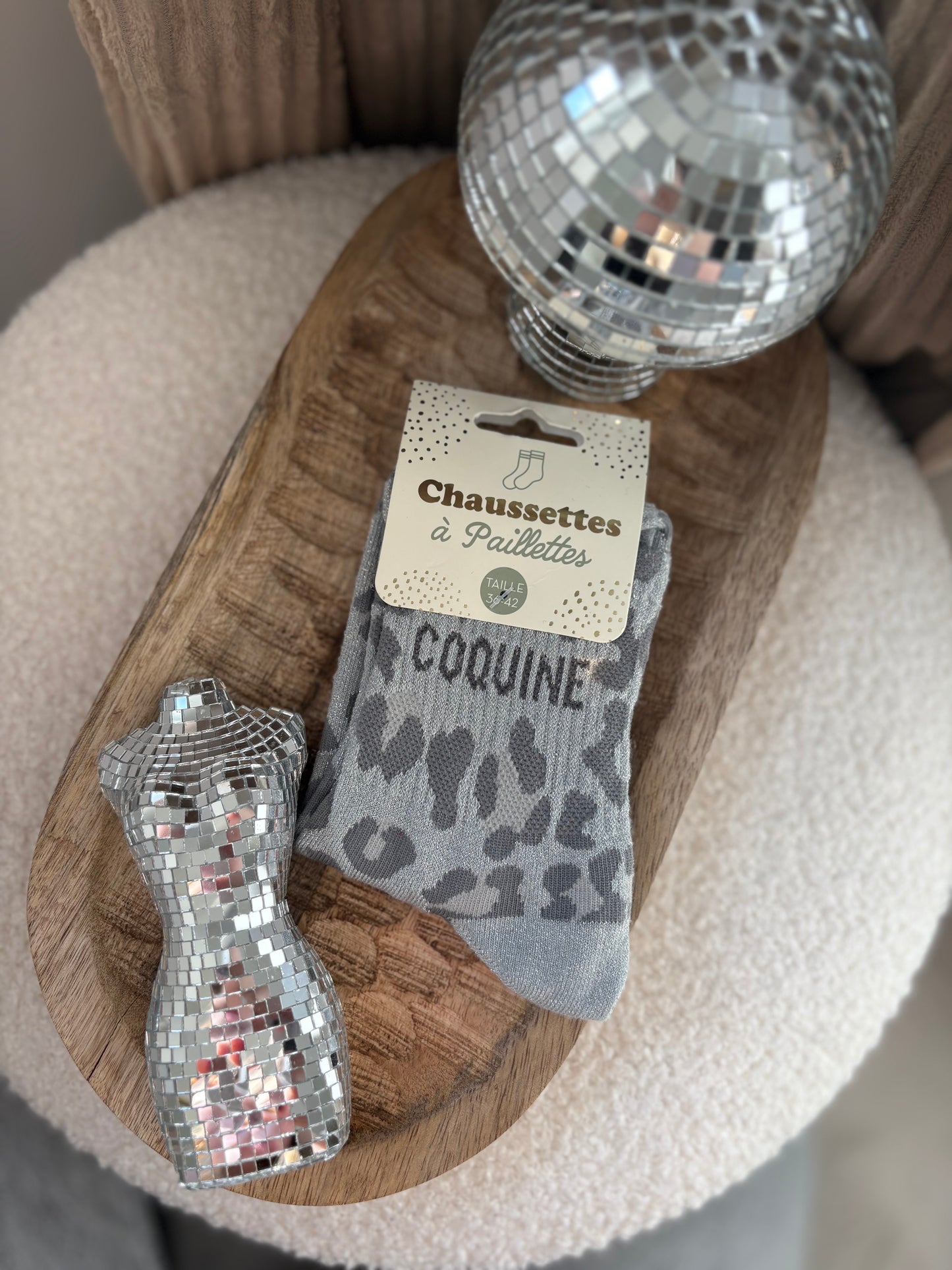 Chaussette à paillettes " COQUINE "