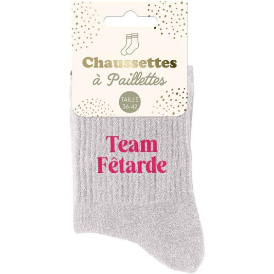 Chaussette à paillettes " team fetarde "