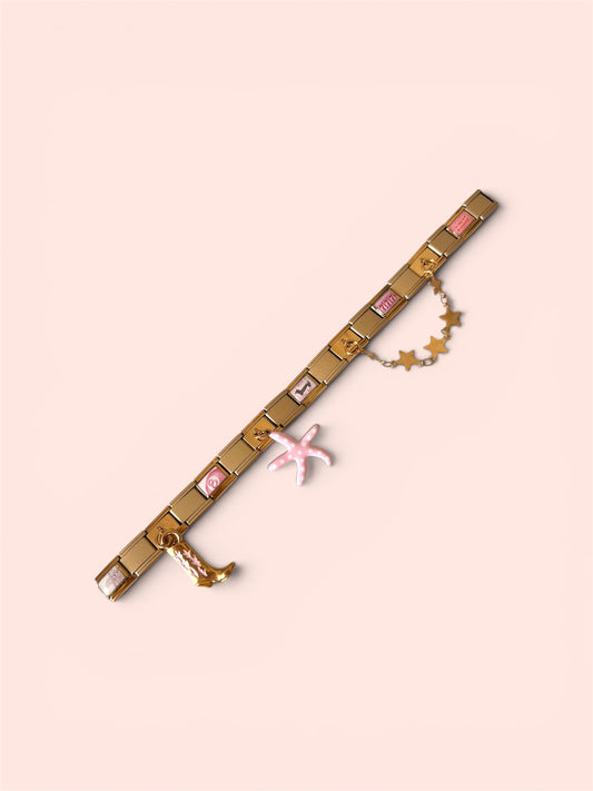 Bracelet charm italien rose