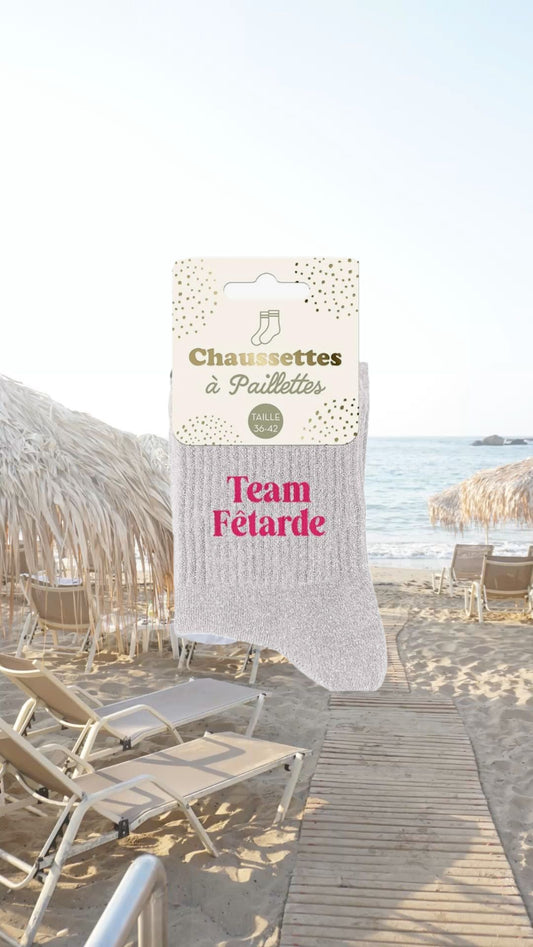 Chaussette à paillettes " team fetarde "