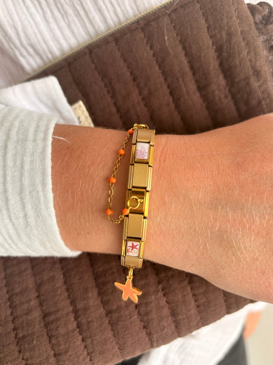 BRACELET CHARM ITALIEN - ORANGE