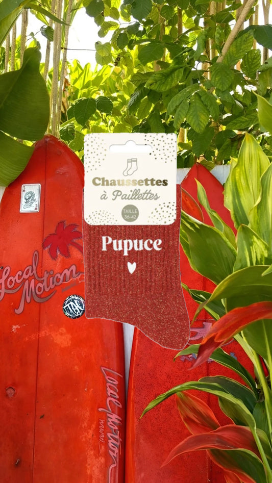 Chaussette à paillettes " Pupuce "