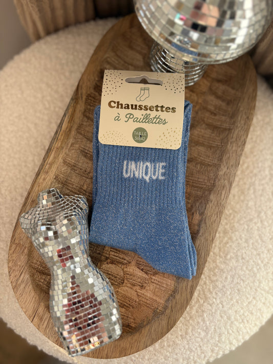 Chaussette à paillettes " UNIQUE "