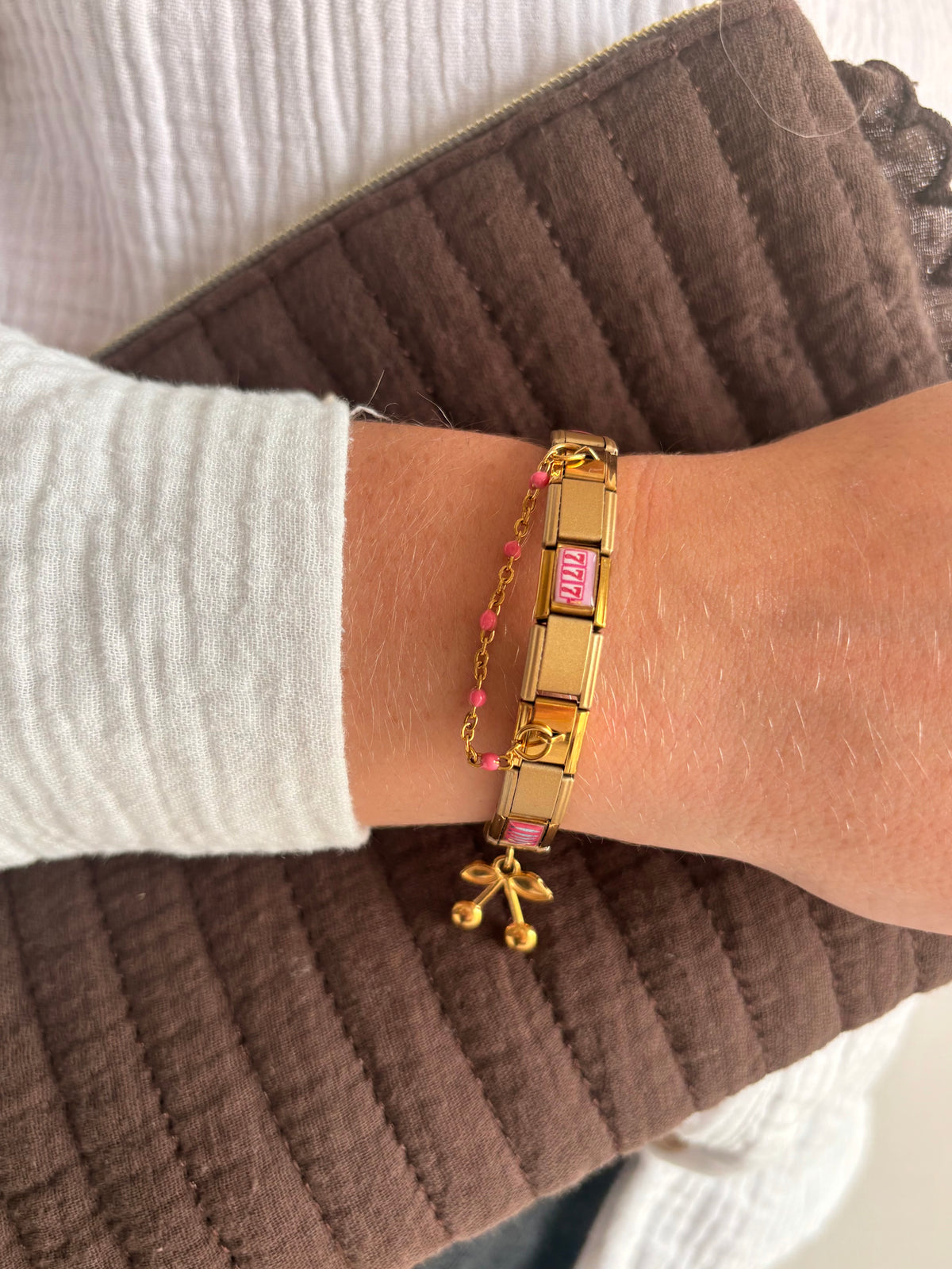 BRACELET CHARM ITALIEN - ROSE #2
