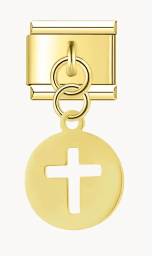 CHARM BRELOQUE BRACELET ITALIEN CROIX