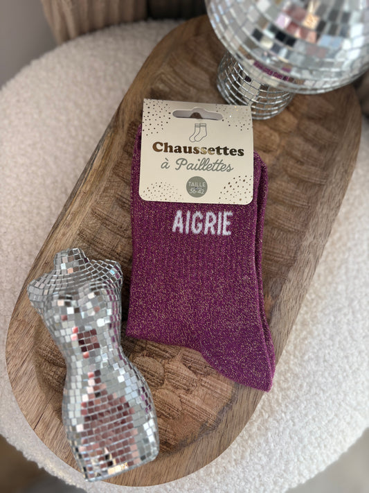 Chaussette à paillettes " AIGRIE "