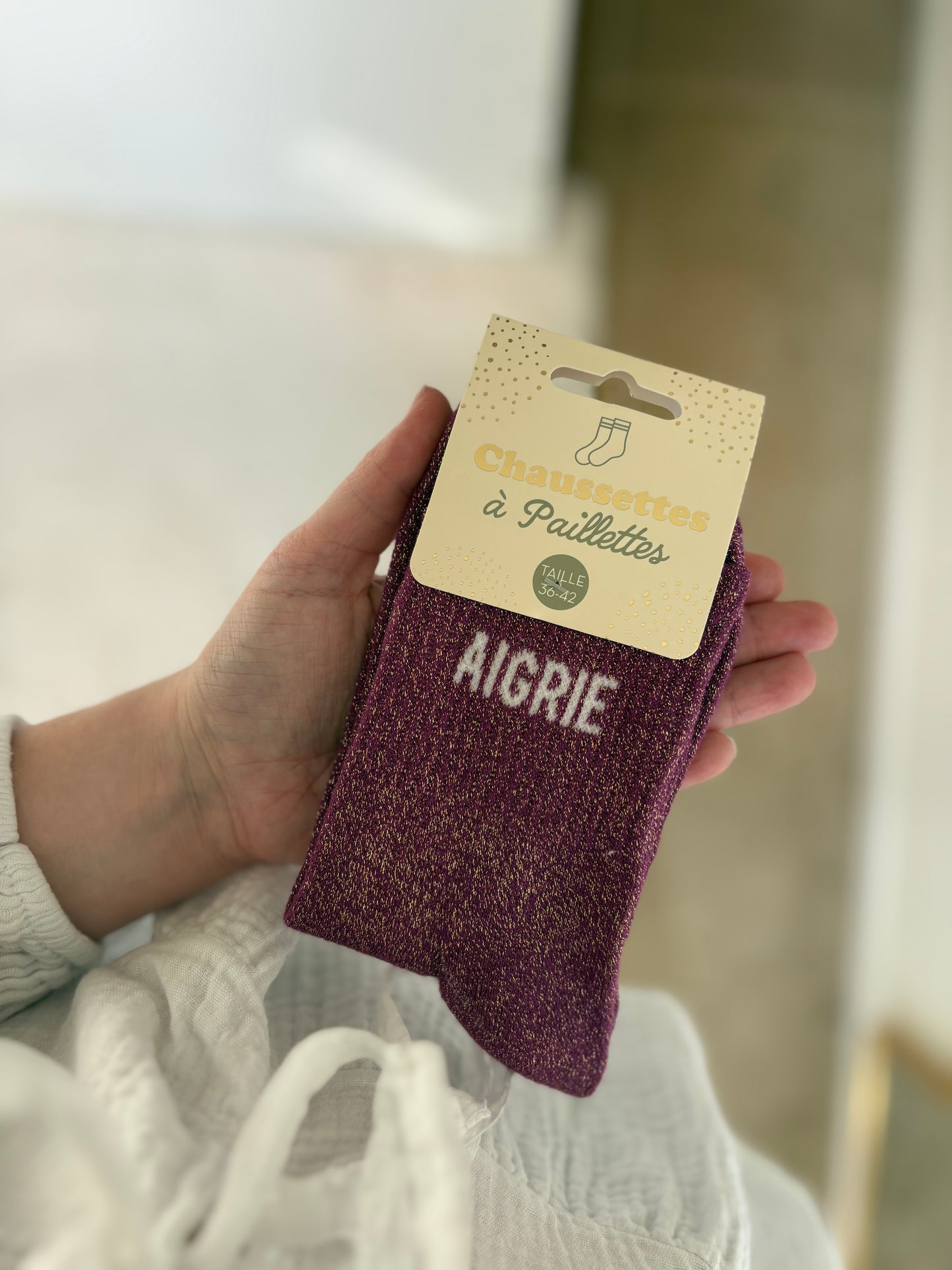 Chaussette à paillettes " AIGRIE "