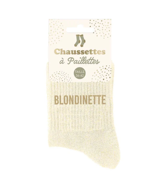 Chaussette à paillettes " Blondinette "