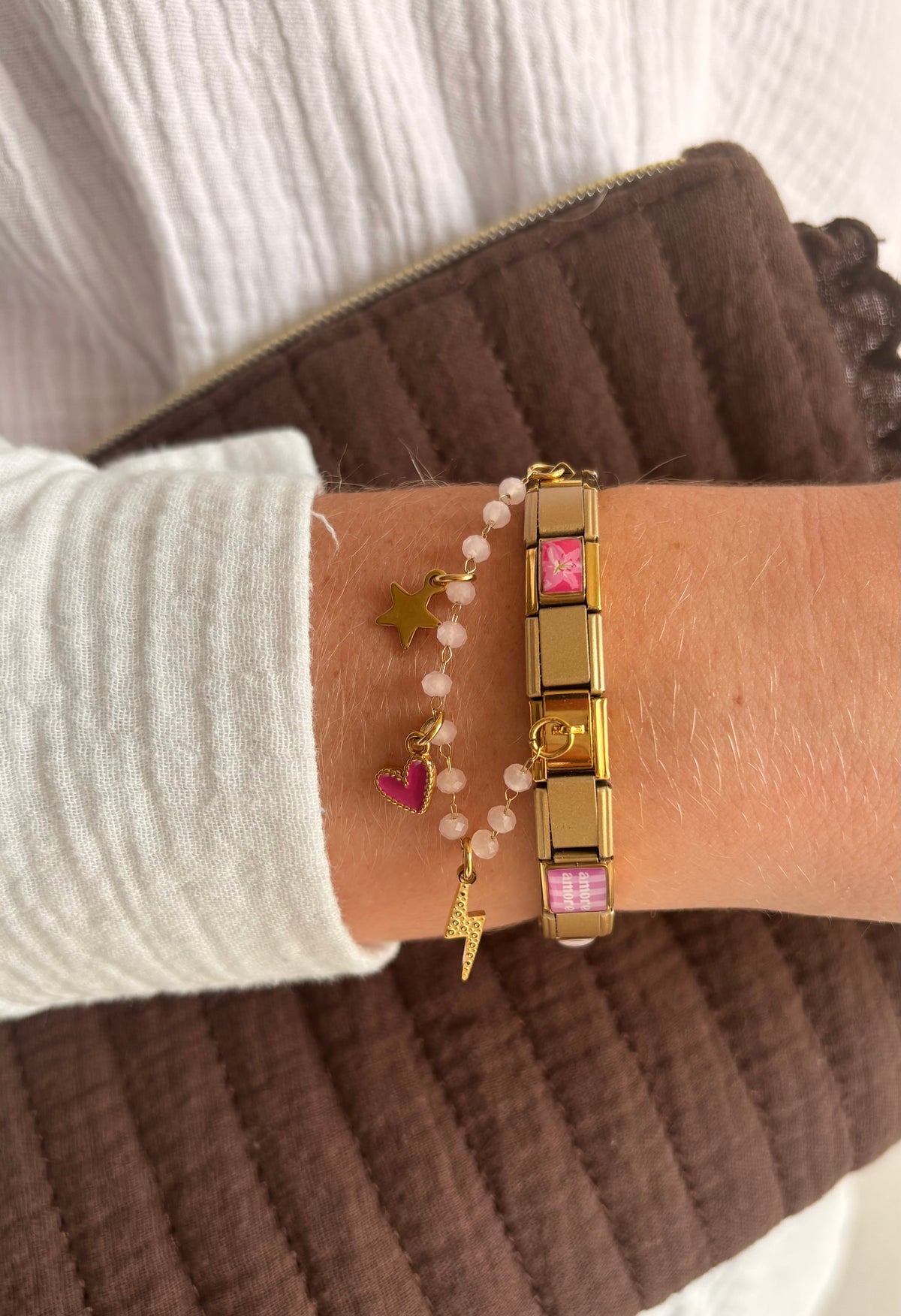 BRACELET CHARM ITALIEN - ROSE #3
