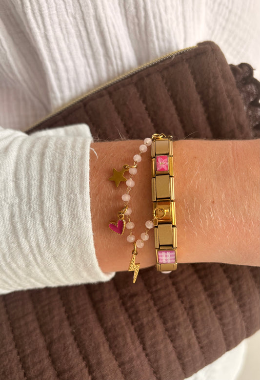 BRACELET CHARM ITALIEN - ROSE #3