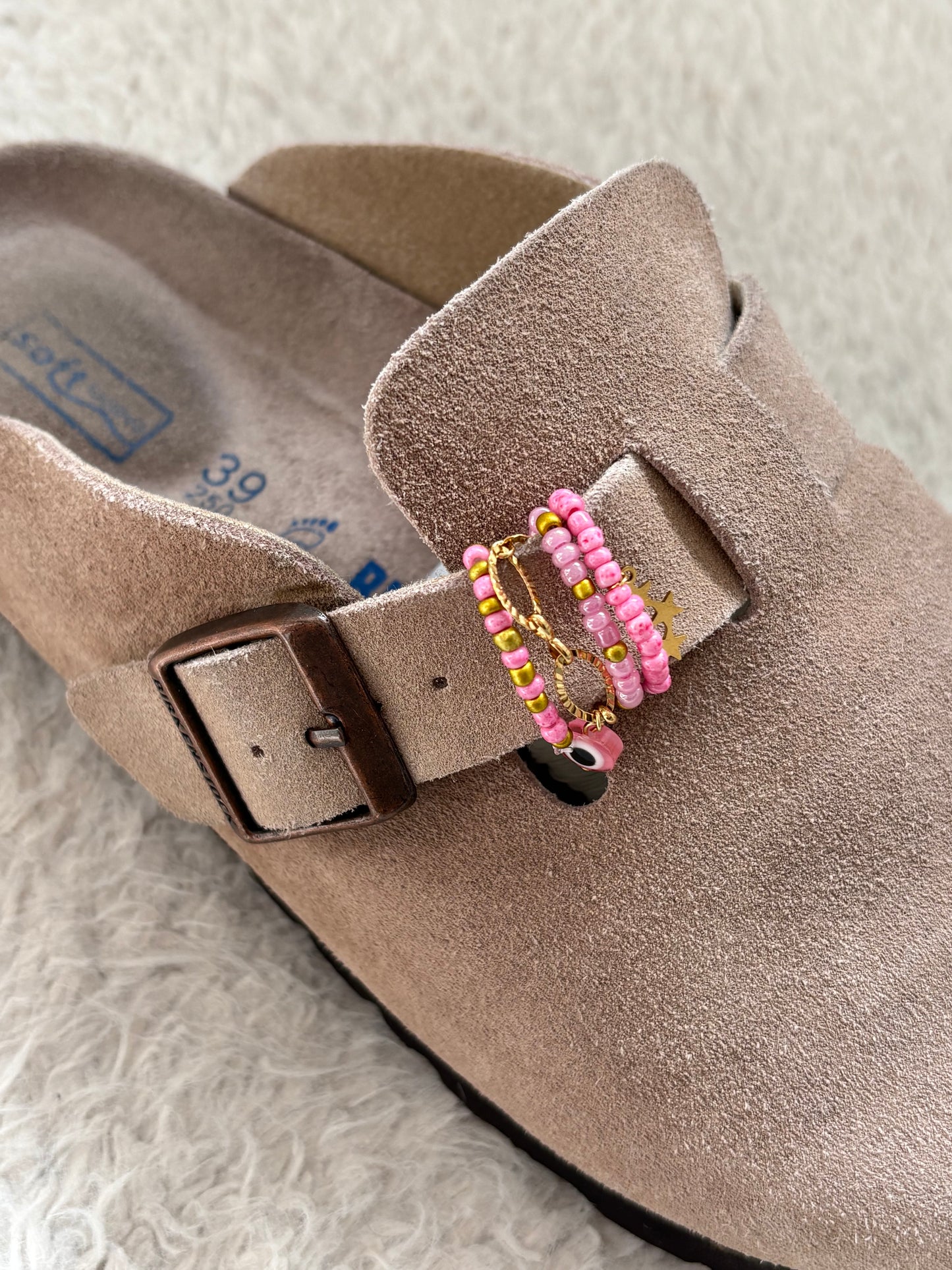 Charm birkenstock rose
